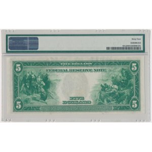 USA, Blue Seal, 5 dolarów 1914 - White & Mellon - PMG 64