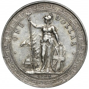 Wielka Brytania, Edward VII, Trade dollar Bombaj 1904