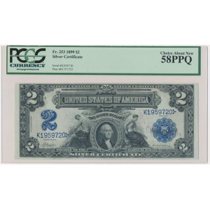 USA, Silver Certificate, 2 Dollars 1899 - Napier & McClung - PCGS 58 PPQ