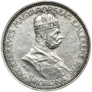 Hungary, Franz Joseph I, 1 Korona Kremnitz 1896 KB
