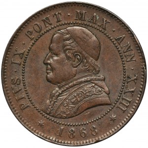Państwo Kościelne, Watykan, Pius IX, 4 Soldi Rzym 1868 R