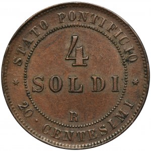 Vatican, Pius IX, 4 Soldi Rome 1868 R