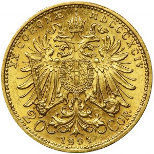 Austria, Franz Joseph I, 20 Corona Wien 1894