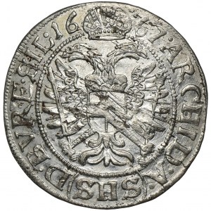 Silesia, Habsburg rule, Leopold I, 3 Kreuzer Breslau 1667 SHS