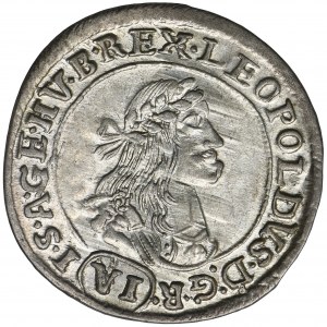 Węgry, Leopold I, 6 Krajcarów Kremnica 1671 KB