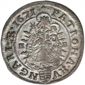 Hungary, Leopold I, 6 Kreuzer Kremnitz 1671 KB