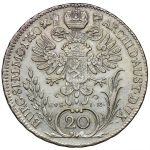 Austria, Maria Theresa, 20 Kreuzer Prague 1771 EvS-IK