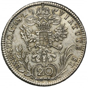 Austria, Józef II, 20 Krajcarów Wiedeń 1767 A IC-SK