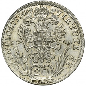 Austria, Joseph II, 20 Kreuzer Kremnitz 1778 B SK-PD