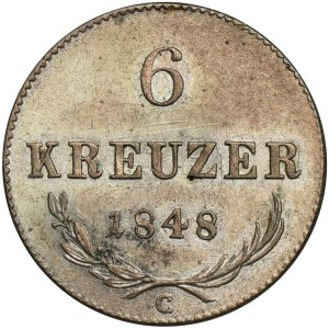 Austria, Franz Joseph I, 6 Kreuzer Prague 1849 C