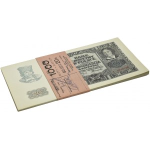 20 złotych 1940 - L - fragment paczki bankowej (33 szt.)
