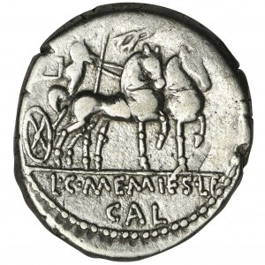 Republika Rzymska, L. i C. Memmius L. f. Galeria, Denar