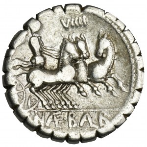 Republika Rzymska, C. Naevius Balbus, Denar serratus