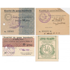 Zestaw kuponów i kartek żywnościowych 1931-46 (4 szt.)