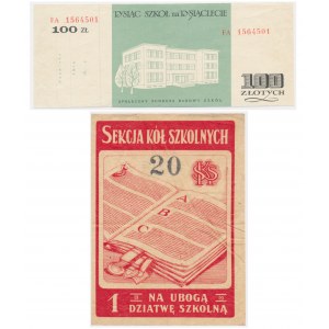 Zestaw cegiełek na oświatę 20-100 złotych (2 szt.)