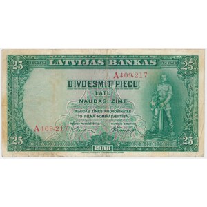 Latvia, 25 Latu 1938 - A -