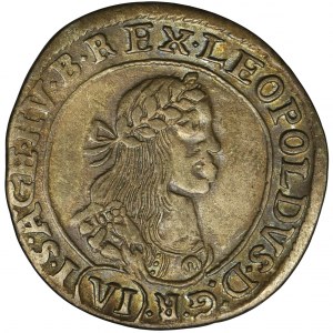 Węgry, Leopold I, 6 Krajcarów Kremnica 1670 KB
