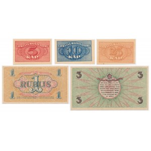 Latvia (Riga), group of 5 Kopecks - 3 Rubles 1920 (5 pcs.)