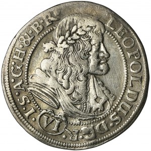 Silesia, Habsburg rule, Leopold I, 6 Kreuzer Breslau 1681 SHS