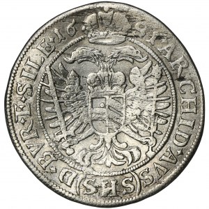 Silesia, Habsburg rule, Leopold I, 6 Kreuzer Breslau 1681 SHS
