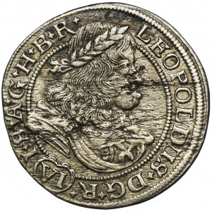 Silesia, Habsburg rule, Leopold I, 6 Kreuzer Breslau 1677 SHS