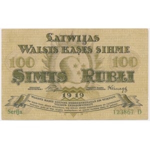 Łotwa, 100 rubli 1919