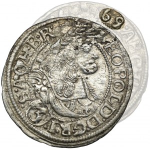 Silesia, Habsburg rule, Leopold I, 3 Kreuzer Breslau 1669/8 SHS - UNLISTED