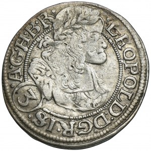 Silesia, Habsburg rule, Leopold I, 3 Kreuzer Breslau 1669 SHS