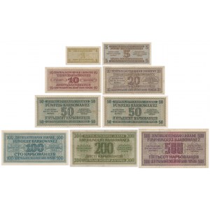 Ukraine, group of 1-500 Karbovanets 1942 (9pcs.)