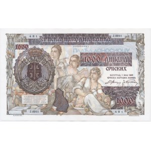 Serbia, 1.000 Dinara 1941