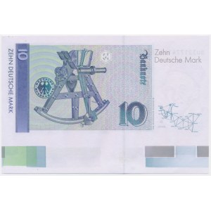 Germany, 10 Mark 1999 with printing registration marks.