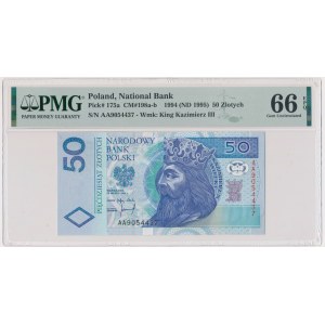50 złotych 1994 - AA - PMG 66 EPQ - RZADKI