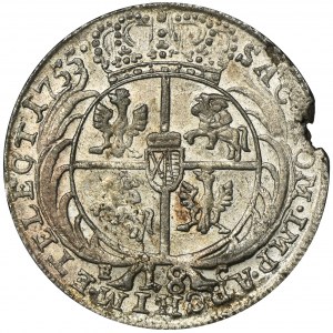 August III Sas, Ort Lipsk 1755 EC Efraimek - kropka po dacie