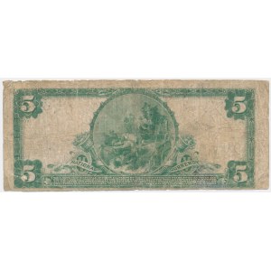 USA, Blue Seal, 5 dolarów 1902 - Teehee & Burke - Peoples National Bank of Pulaski
