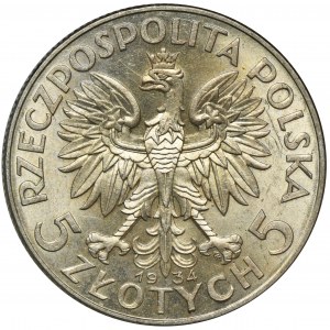 Głowa Kobiety, 5 złotych Warszawa 1934