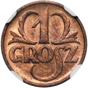 1 grosz 1927 - NGC MS65 RB