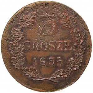 Free City of Krakau, 3 groschen 1835 - VERY RARE