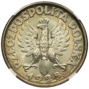 Kobieta i kłosy, 2 złote Londyn 1925 - NGC MS62 - kropka po dacie