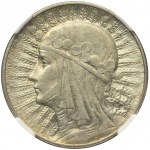 Głowa Kobiety, 5 złotych Warszawa 1932 - NGC AU55 - RZADKIE