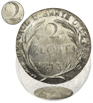Oblężenie Zamościa, 2 złote 1813 - RZADKOŚĆ