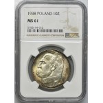 Piłsudski, 10 złotych 1938 - NGC MS61 - BARDZO ŁADNA