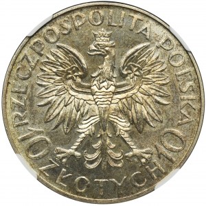 Traugutt, 10 złotych 1933 - NGC MS62