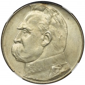 Piłsudski, 10 złotych 1939 - NGC MS62