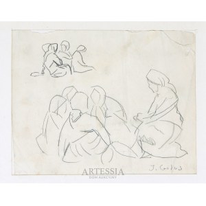 Jan Golus (1895-1964), Siedzące kobiety, 1933