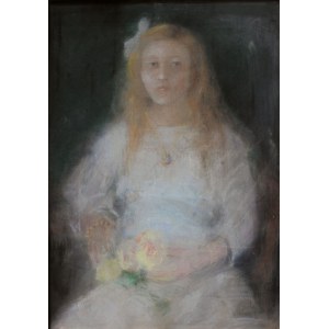 Kazimierz Sichulski (1879-1942), Portret dziewczyny z różam