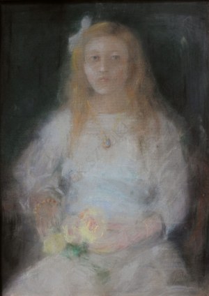 Kazimierz Sichulski (1879-1942), Portret dziewczyny z różam