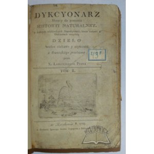 MONTLINOT K. Antoni Józef Leclerc de, Dykcyonarz służący do poznania Historyi Naturalney