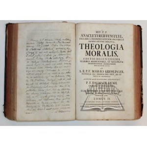 (ŁĘTOWSKI ). Reiffenstuel Anaklet - Theologia Moralis.