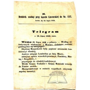 TELEGRAM z 13. Lipca 1859. rano.