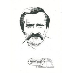 FEDOROWICZ Jacek (ur. 1937)., (Lech Wałęsa). Portret nieznanego mężczyzny z wąsem (II połowa XX wieku). Karykatura.